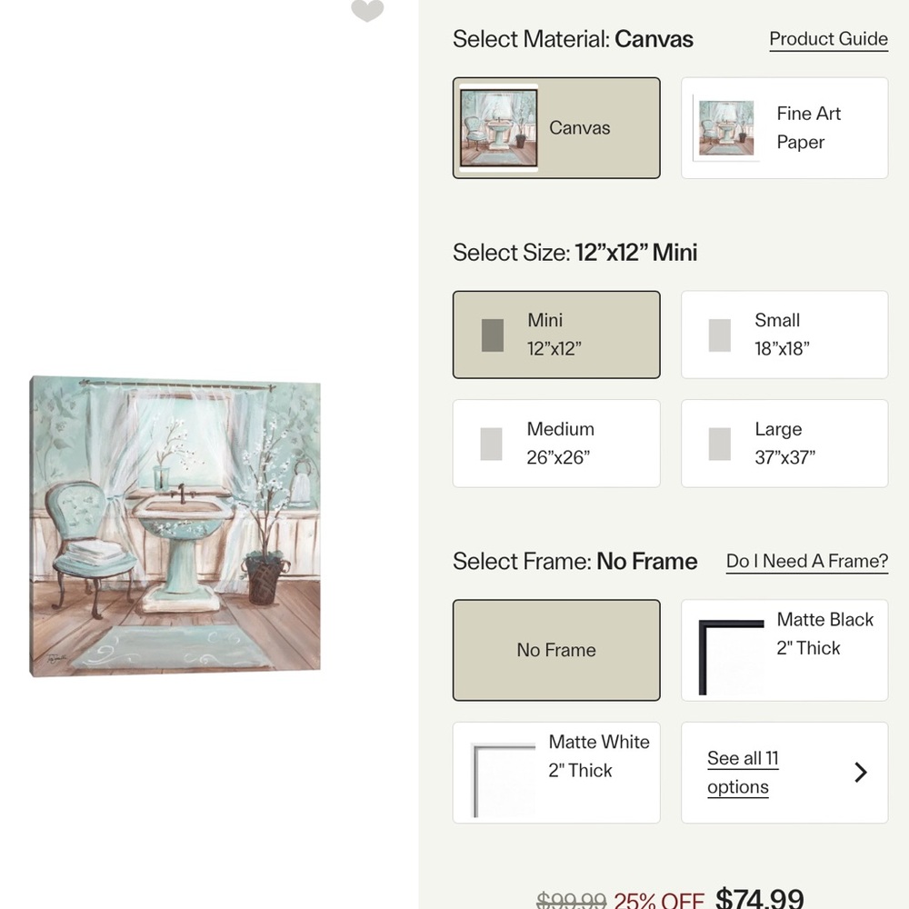 Icanvas Canvas Art Set of 2 “Aqua Blossom Bath I & II” Tre Sorelle Studios - Picture 6 of 7